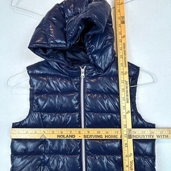 Benetton Puffer Vest Kids XL Age 10-11 Years Blue Hood Pockets United Colors - Picture 9 of 11